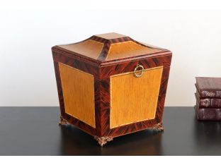 Wood Finish Footed Box