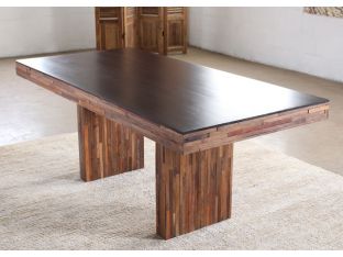 Recycled Wood Block Dining Table