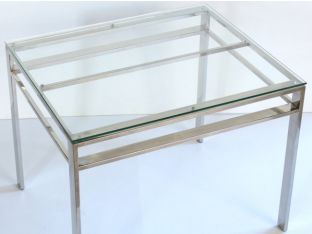 Mitchell Gold Emilio Square Side Table with Glass Top
