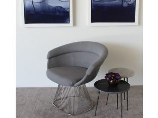 Gray Boucle Lounge Chair