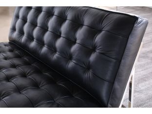 Mitchell Gold Major Love Seat in Black Leather