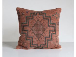 Tribal Print Rust Pillow