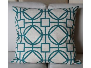 Turquoise Lattice Pillow