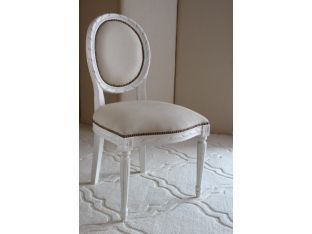 Oly Sophie Side Chair in Sand Leather Upholstery