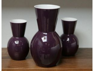 Set of 3 Plum Vases
