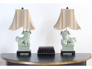 Celedon Foo Dog Table Lamp