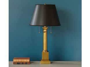 Antique Brass Column Desk Lamp